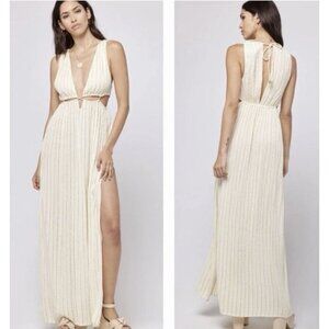 L*Space Rafael Cream And Gold Swim Cover Up Dress Size Medium